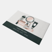 Elegant Blush Gray Makeup Artist Cosmologe Fußmatte (Schrägansicht)