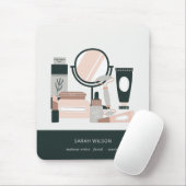 Elegant Blush Gray Makeup Artist Cosmologe Mousepad (Mit Mouse)
