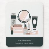 Elegant Blush Gray Makeup Artist Cosmologe Mousepad (Vorne)