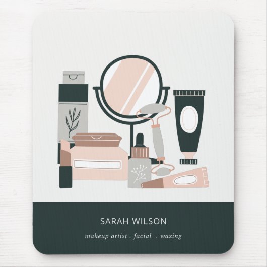 Elegant Blush Gray Makeup Artist Cosmologe Mousepad (Vorne)