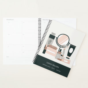 Elegant Blush Gray Makeup Artist Cosmologe Planer