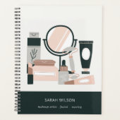 Elegant Blush Gray Makeup Artist Cosmologe Planer (Vorderseite)