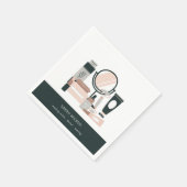 Elegant Blush Gray Makeup Artist Cosmologe Serviette (Ecke)