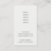 Elegant Blush Gray Makeup Artist Cosmologe Visitenkarte (Rückseite)