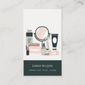 Elegant Blush Gray Makeup Artist Cosmologe Visitenkarte (Vorderseite)