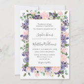 Elegant Blush & Lavender Floral Gold Wedding Einladung (Vorderseite)