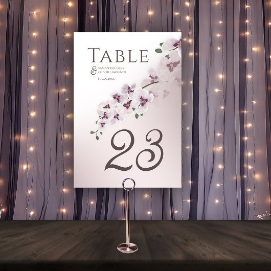 Elegant Blush Orchid  Wedding Table Number Tischnummer