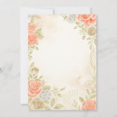 Elegant Blush Peach Floral Baby Shower Invitation  Einladung (Rückseite)