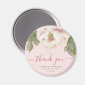 Elegant Blush Peony Floral Danke Gastgeschenk Hoch Magnet (Vorderseite/Rückseite)