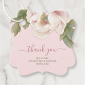 Elegant Blush Peony Floral Danke Hochzeit Geschenkanhänger (Vorderseite)