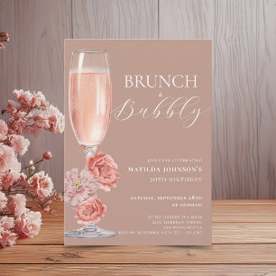 Elegant Blush Pink 30. Geburtstag Einladung