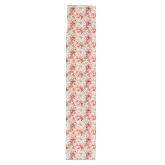 Elegant blush pink and gold floral table runner mittelgroßer tischläufer (Vorderseite)