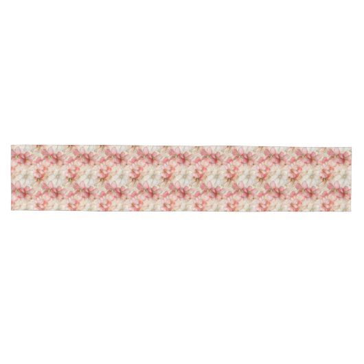 Elegant blush pink and gold floral table runner mittelgroßer tischläufer (Horizontal)