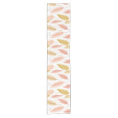 Elegant Blush Pink and Gold Glitter Pampas Grass Kurzer Tischläufer (Vorderseite)