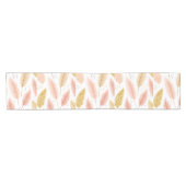 Elegant Blush Pink and Gold Glitter Pampas Grass Kurzer Tischläufer (Horizontal)