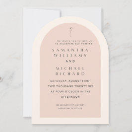 Elegant Blush Pink Arch Wedding Invitation - Custo Einladung