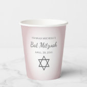 Elegant Blush Pink Bat Mitzvah Star von David Pappbecher (Rückseite)