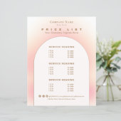 Elegant Blush Pink Beige Ombre Gradient Price List (Stehend Vorderseite)