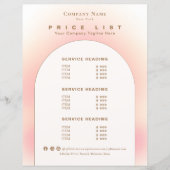 Elegant Blush Pink Beige Ombre Gradient Price List (Vorderseite)
