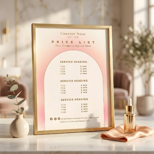 Elegant Blush Pink Beige Ombre Gradient Price List