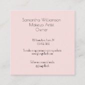 Elegant Blush Pink Black Script 3 Photo Makeup Quadratische Visitenkarte (Rückseite)