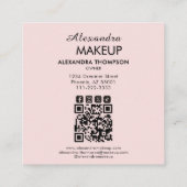 Elegant Blush Pink Black Script 3 Photo Makeup Quadratische Visitenkarte (Rückseite)