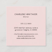 Elegant Blush Pink Black Script 3 Photo Makeup Quadratische Visitenkarte (Rückseite)