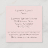 Elegant Blush Pink Black Script 3 Photo Makeup Quadratische Visitenkarte (Rückseite)