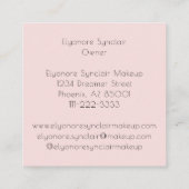 Elegant Blush Pink Black Script 3 Photo Makeup Quadratische Visitenkarte (Rückseite)