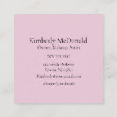 Elegant Blush Pink Black Script 3 Photo Quadratische Visitenkarte (Rückseite)