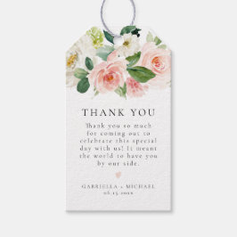 Elegant Blush Pink Blumengrün Danke für Ihre Unter Geschenkanhänger