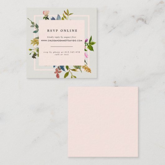 Elegant Blush Pink Blumenzwiebelwebsite UAWG Begleitkarte (Vorne/Hinten)