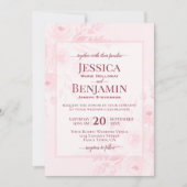 Elegant Blush Pink Boho Chic Floral Wedding Einladung (Vorderseite)