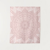 Elegant Blush Pink Boho Mandala Girly Wandteppich (Vorderseite)