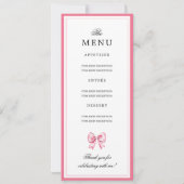 Elegant Blush Pink Bow 16th Birthday Program Menu  Einladung (Rückseite)
