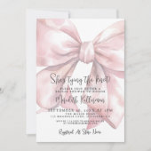 Elegant Blush Pink Bow Bridal Shower Einladung (Vorderseite)