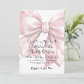 Elegant Blush Pink Bow Bridal Shower Einladung (Stehend Vorderseite)