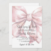 Elegant Blush Pink Bow Bridal Shower Einladung (Vorne/Hinten)