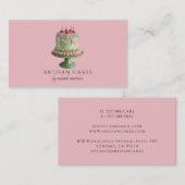 Elegant Blush Pink Cake Bakery Visitenkarte (Vorne/Hinten)