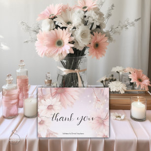 Elegant Blush Pink Daisy Vielen Dank Dankeskarte