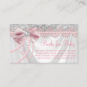 Elegant Blush Pink Diamond Pearl Book Request Begleitkarte (Vorderseite)