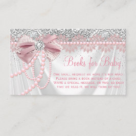 Elegant Blush Pink Diamond Pearl Book Request Begleitkarte
