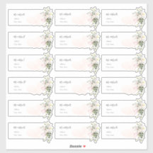 Elegant Blush Pink Eucalyptus Guest Address Labels