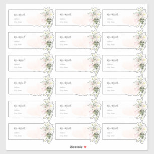 Elegant Blush Pink Eucalyptus Guest Address Labels