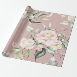 Elegant Blush Pink Eukalyptus Grüne Mauve Geschenkpapier