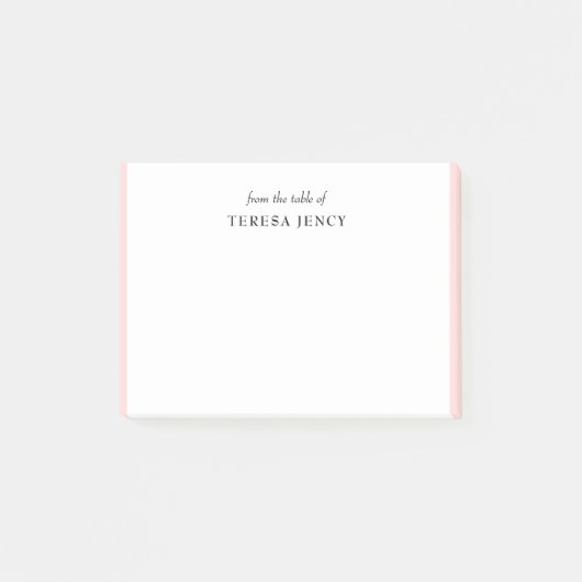 Elegant Blush Pink Feminine Desk Design Post-it Klebezettel (Vorderseite)