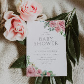 Elegant Blush Pink Floral Baby Shower Invitation Einladung