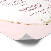 Elegant Blush Pink Floral Eucalyptus Gold Welcome  Poster (Ecke)