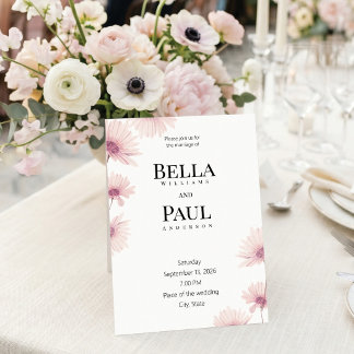 Elegant Blush Pink Floral Fine Art Wedding Einladung