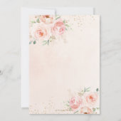 Elegant Blush Pink Floral Gold Bautizo Spanisch Einladung (Rückseite)